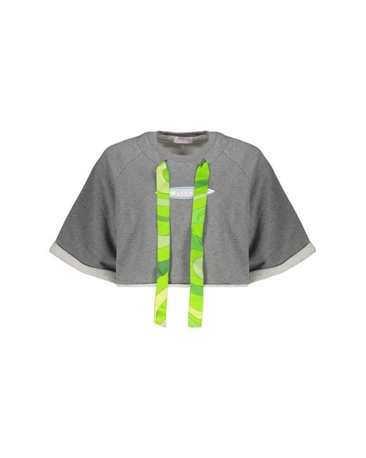 Emilio Pucci Green Cropped Sweatshirt