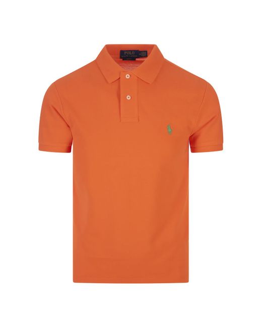 Ralph Lauren Orange Slim-Fit Polo Shirt for men