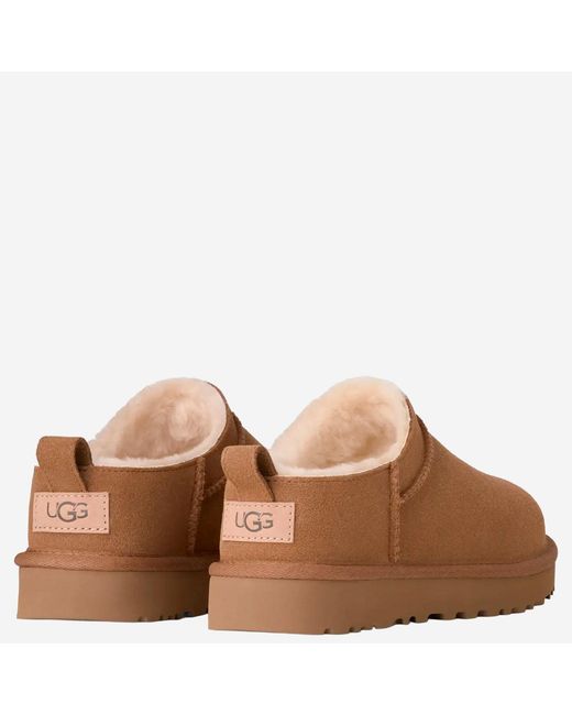 Ugg Brown Mules Micro Suede Leather