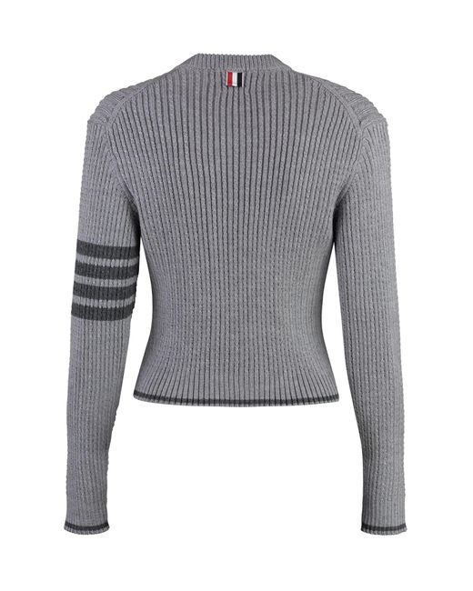 Thom Browne Gray Virgin Wool Sweater