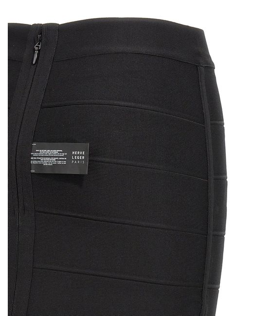 Hervé Léger Black Icon Bandage Pencil Skirts