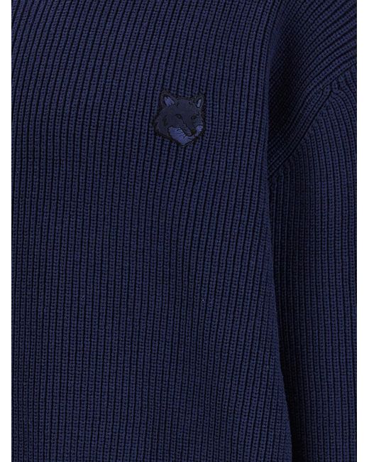 Maison Kitsuné Blue 'Bold Fox Head' Sweater for men