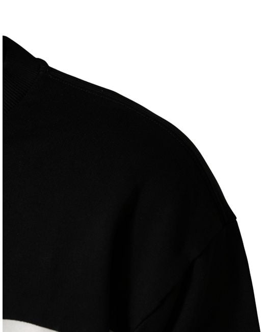 Dolce & Gabbana Black Logo Milano Cotton Sweatshirt Sweater Clothing for men
