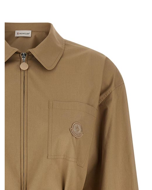 Moncler Natural Grosgrain Logo Patch Overshirt
