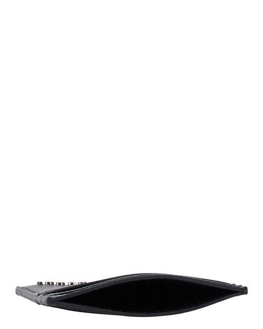 Gucci Black Card Holder Grained Leather Calfskin Accessory for men