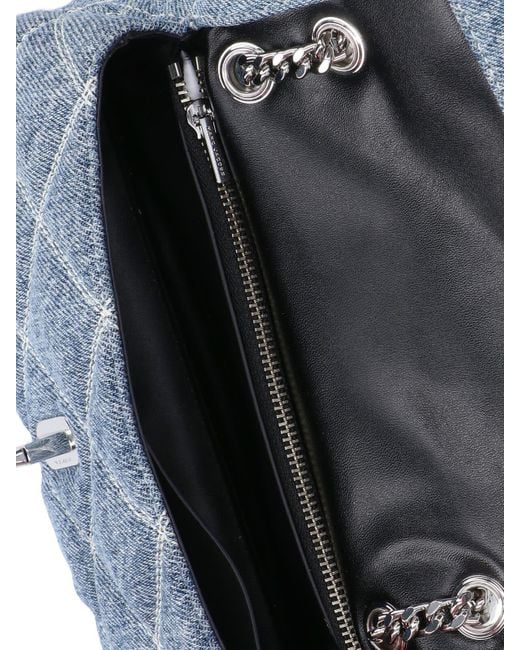 Marc Jacobs Blue The Quilted Dual Chain Denim Crossbody Bag