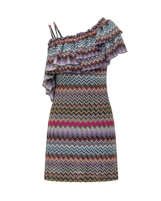 Missoni Multicolor One-Shoulder Dress