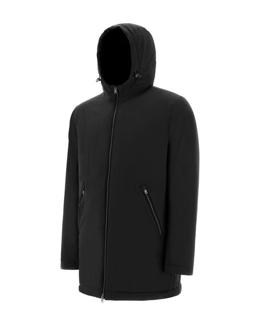 Herno Black Zip-up Hooded Jacket for men