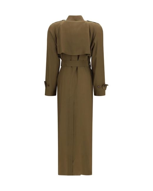 Petar Petrov Green Silk Trench Coat