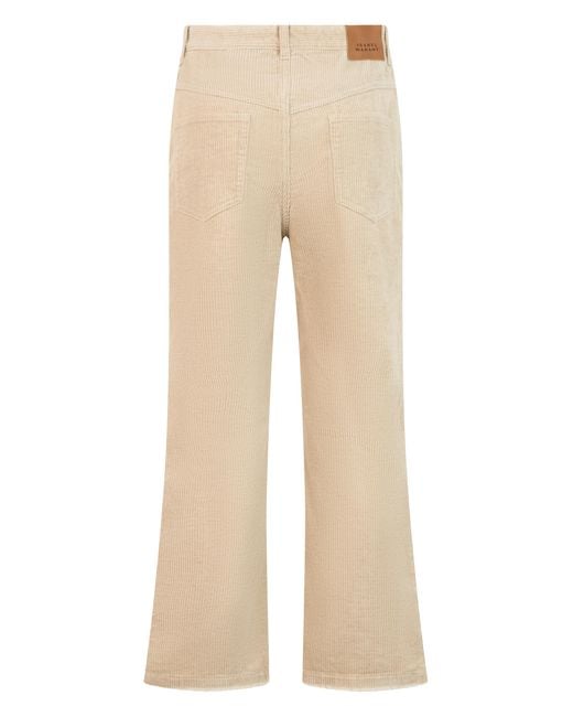 Isabel Marant Natural Flared Trousers Cotton