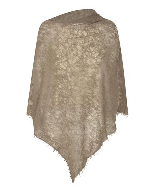 Mirror In The Sky Natural Fringed Poncho