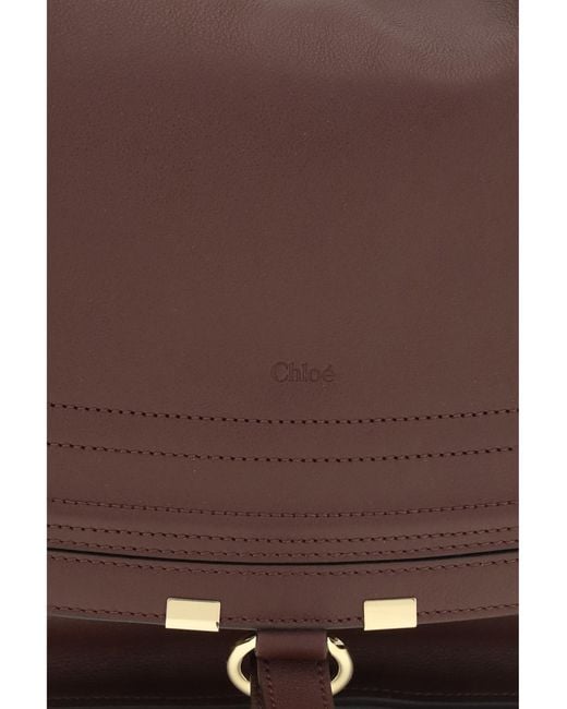 Chloé Brown Shoulder Bag Marcie Calfskin Calf Leather