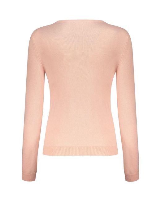 Valentino Garavani Pink Long Sleeve Crew-Neck Sweater