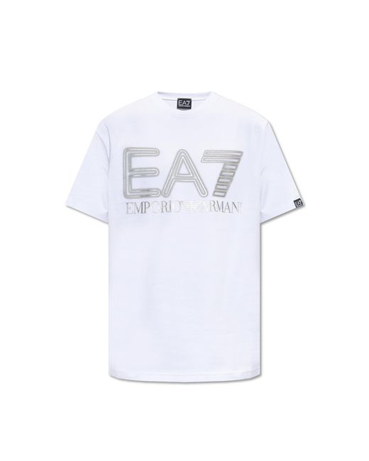 EA7 White Emporio Armani T-shirt With Logo for men