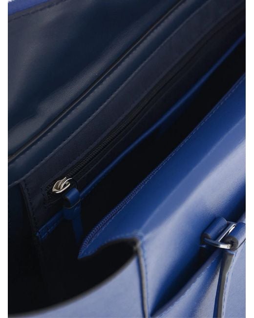 Tory Burch Blue Parker Logo Tote Bag
