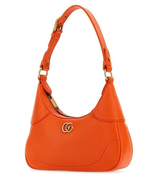 Gucci Orange Leather Small Aphrodite Handbag