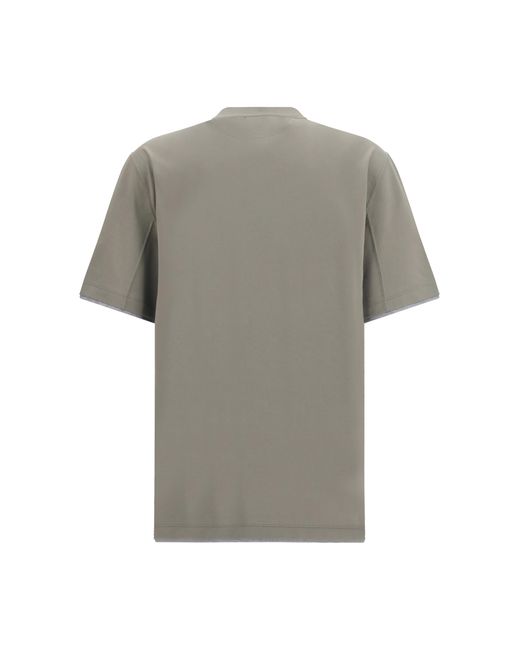 Brunello Cucinelli Gray Cotton T-Shirt T-Shirts for men