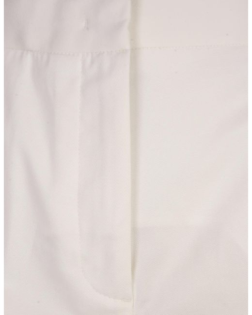 Fabiana Filippi White Wide Gabardine Trousers