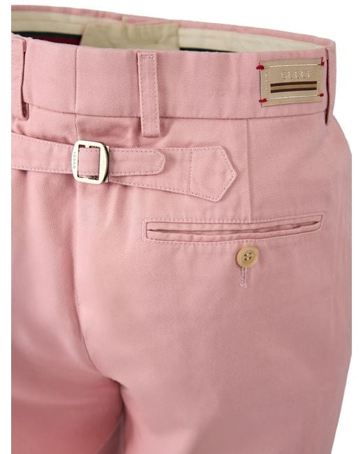 Gucci Pink Light Cotton Pants for men