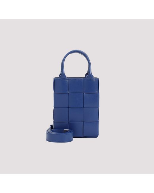 Bottega Veneta Blue Mini Cassette North Shout Shoulder Bag for men