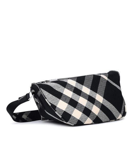 Burberry Black 'Shield Messenger' Cotton Blend Crossbody Bag for men