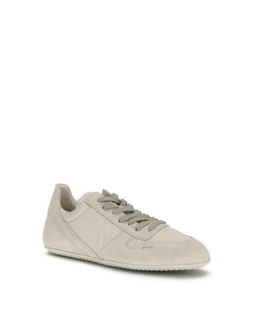 Rick Owens White Fabric And Leather Sneakers for men