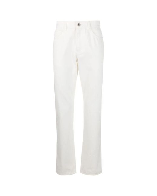 Ferragamo White Ferragamo 5 Pocket Trousers for men