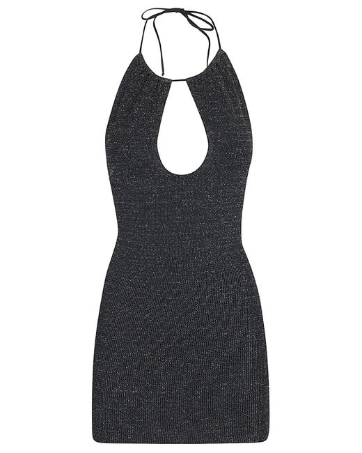 Mc2 Saint Barth Black Crinkle One Piece With Central Drop