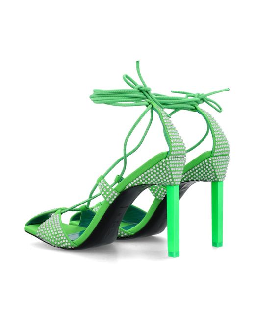 The Attico Green Adele Lace-up Sandal 105