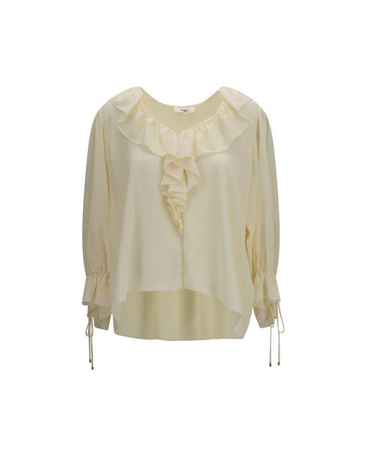 Chloé Natural Beige Silk Blouse