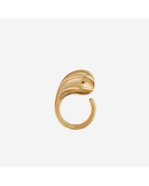 Bottega Veneta Metallic Drop Ring 18K Finish