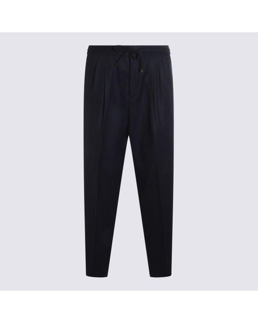 Brunello Cucinelli Blue Wool Pants for men