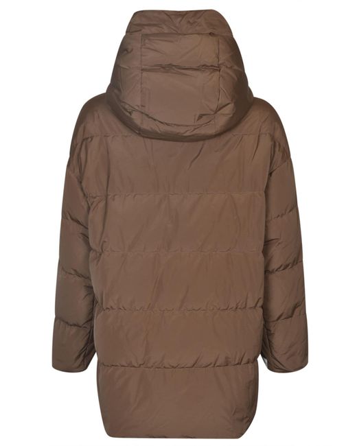 Max Mara Brown Reversible Quilted Nylon Down Jacket