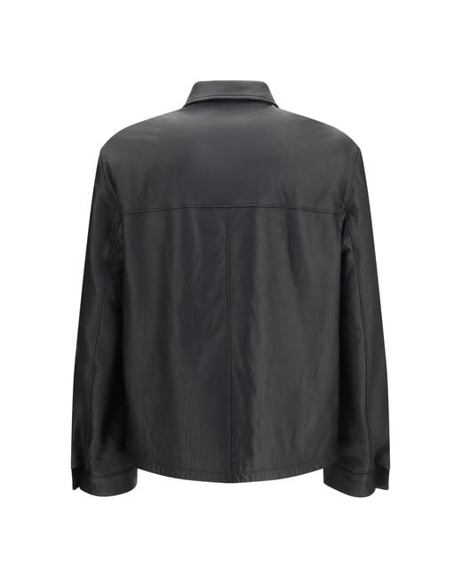 Prada Gray Jacket Nappa Leather Lambskin for men