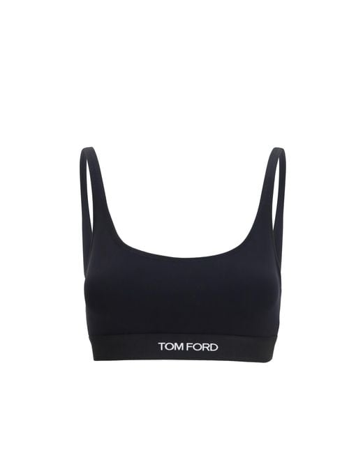 Tom Ford Blue Sports Bra Modal; Elastane Underwear