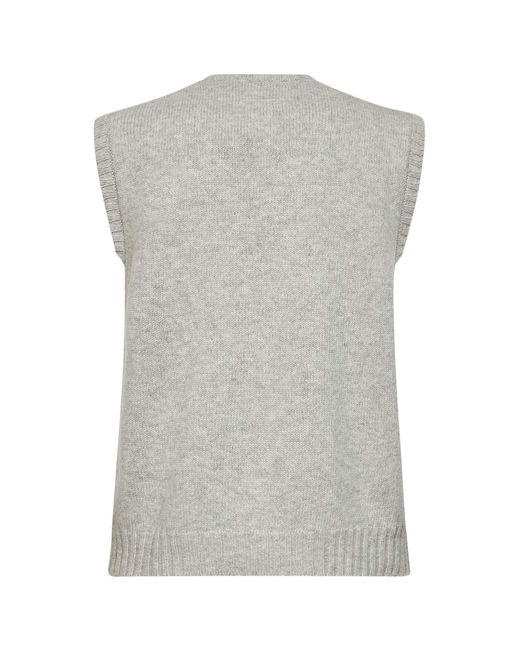 MM6 by Maison Margiela Gray Knit Vest Melange Wool Knitwear for men