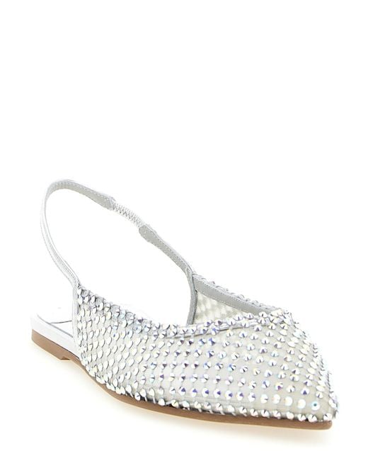 Le Silla White Polyester Ballet Flats