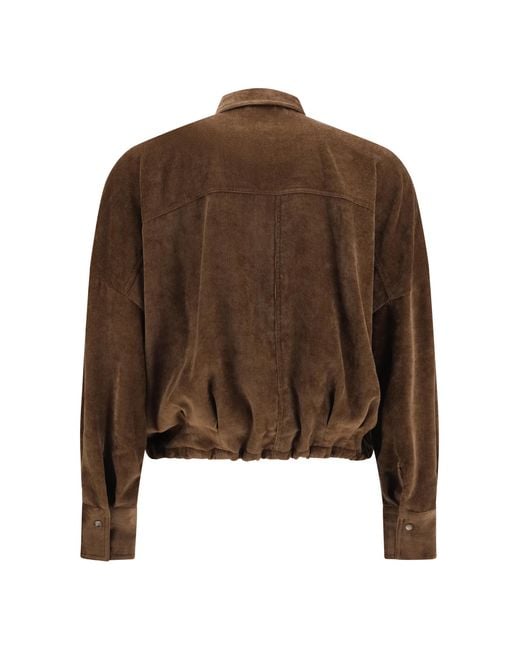 Brunello Cucinelli Brown Corduroy Shirt Viscose; Kashmir/Capra Hircus