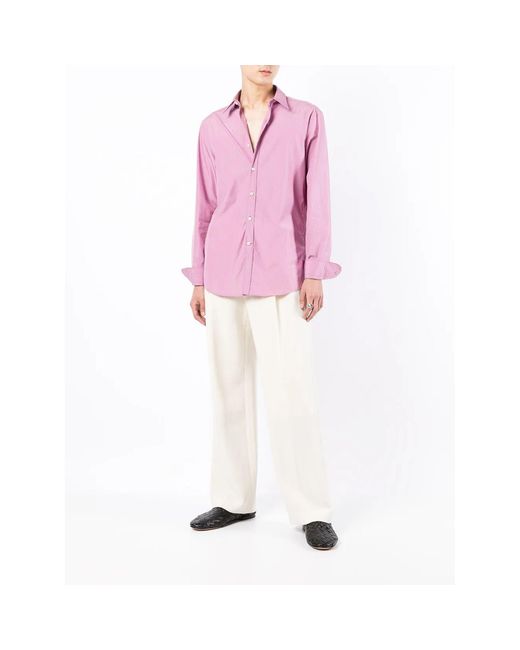 Ferragamo Pink Stripe-Print Shirt for men