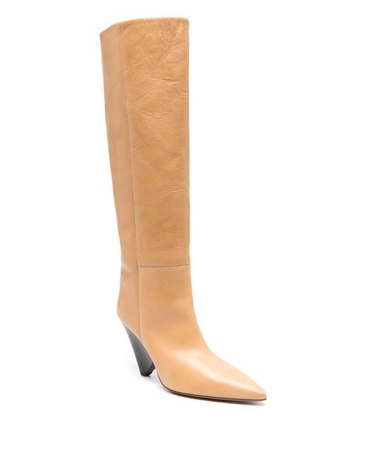 Isabel Marant White 90mm Knee-high Leather Boots