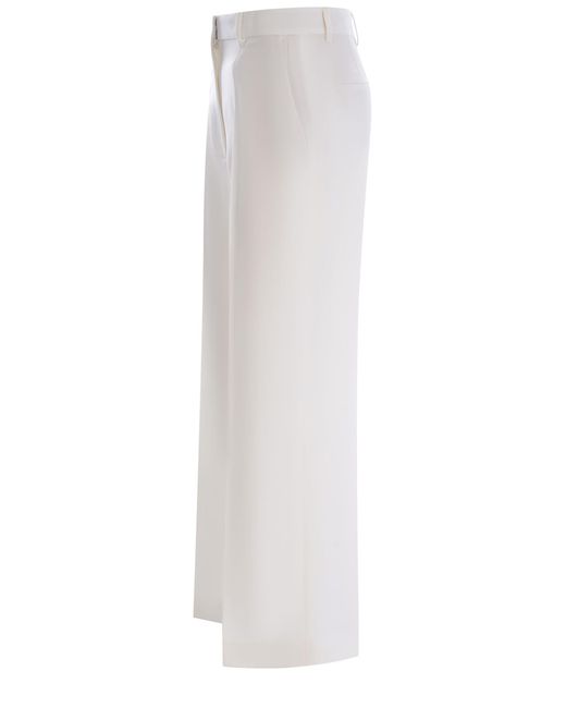 Manuel Ritz White Trousers Made Of Wool Canvas