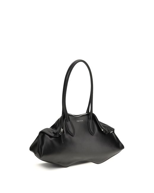 McQueen Black Manta Shoulder Bag Calf Leather Bos Taurus