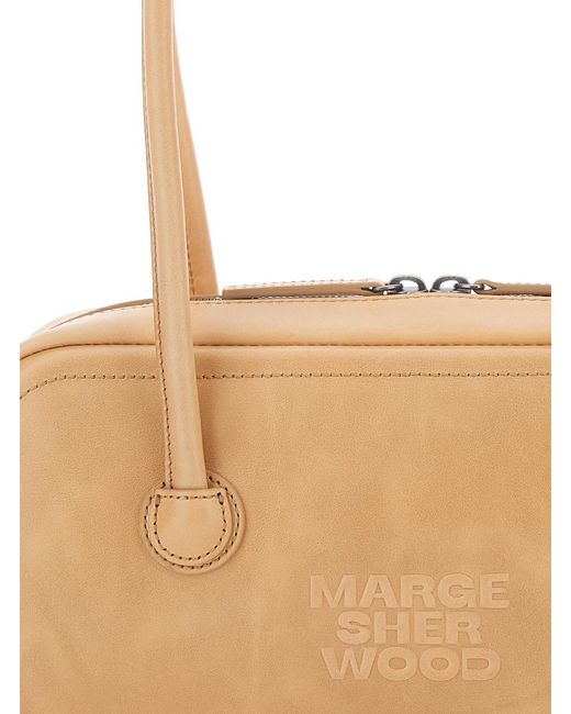 MARGE SHERWOOD Natural Shoulder Bag Soft Boston Ew With Elegant Leather Details Cow