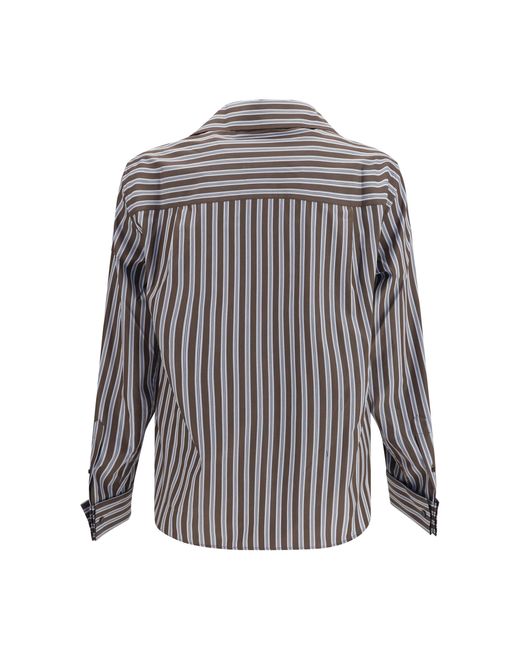 Dries Van Noten Gray Shirt Striped Cotton for men