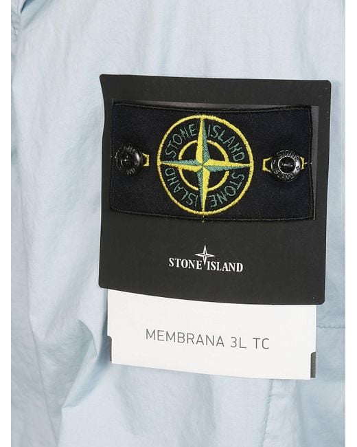 Stone Island Blue Membrana 3l Tc Zipped Hooded Jacket for men