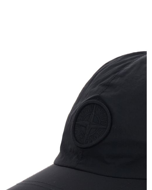 Stone Island Blue Baseball Cap Fabric Polyamide Hat for men