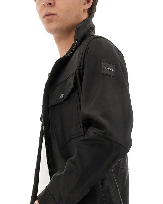 Boss Black Jacket With Collar for men