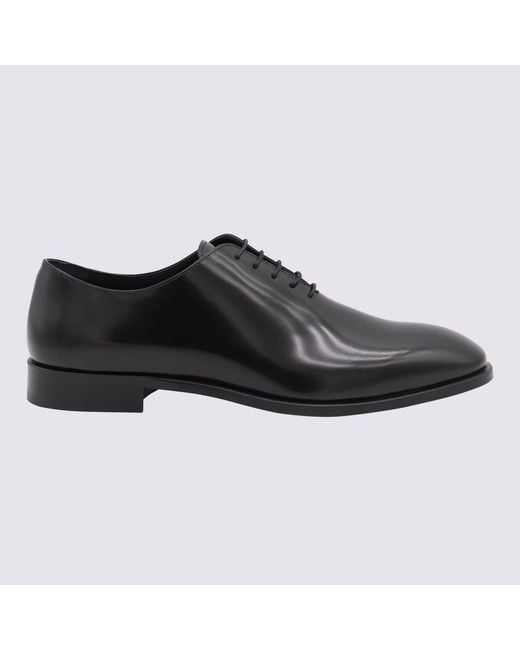 Canali Black Flat Shoes _Le for men