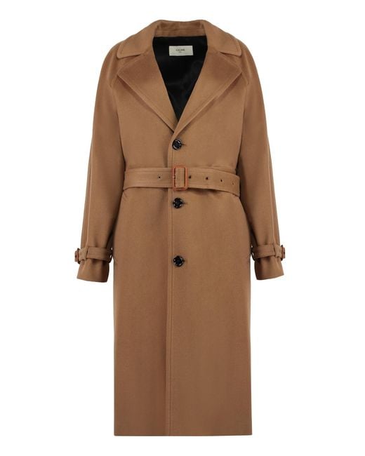 Céline Brown Chesterfield Wool Coat