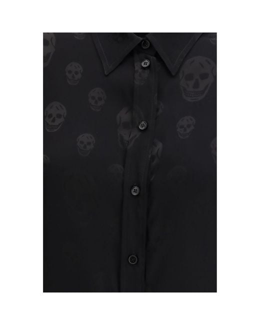 McQueen Black Viscose Pattern Shirt